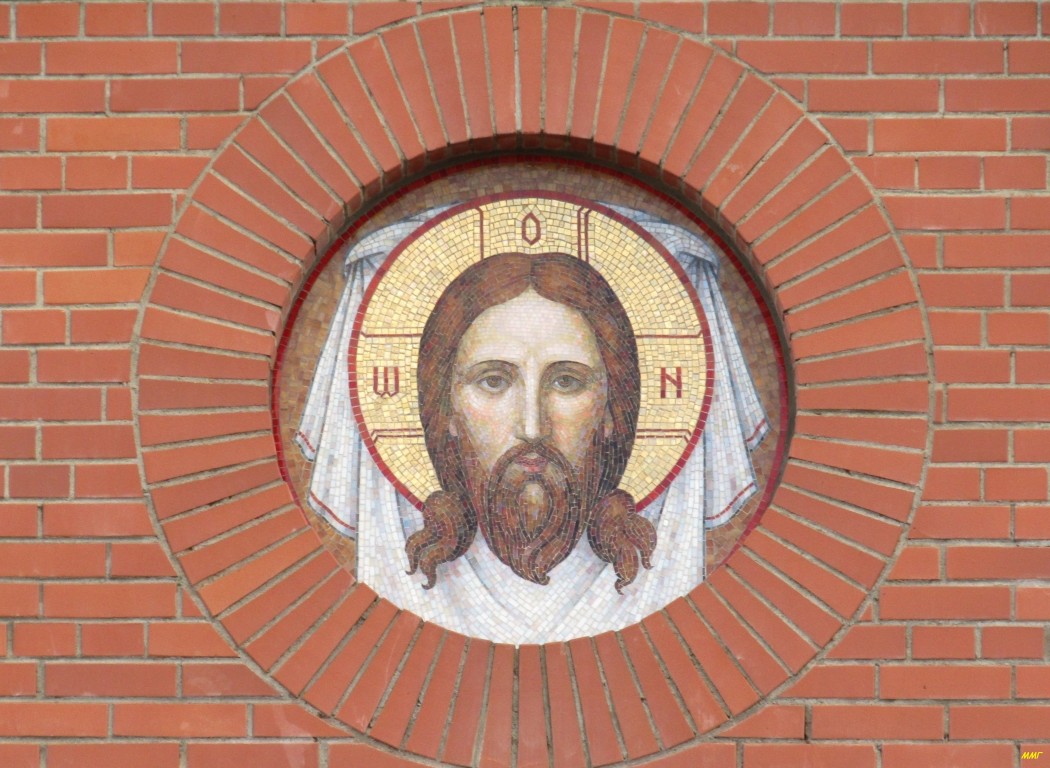 Церковь Сретения Господня, Калининский район (Санкт-Петербург, г. Санкт-Петербург). архитектурные детали, Спас Нерукотворный. Вход в храм.