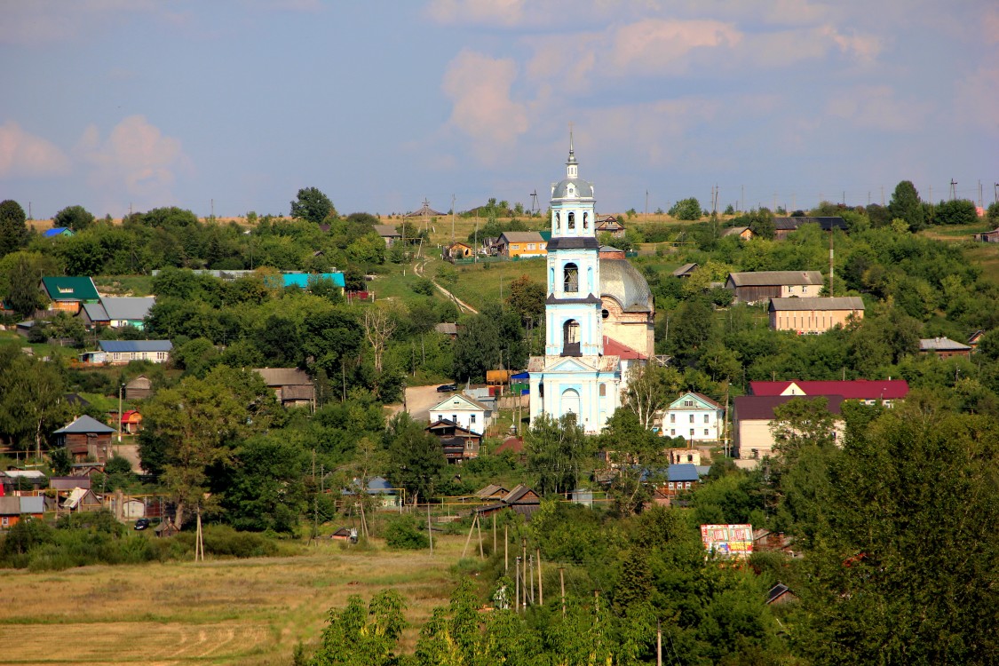 Суна. Церковь Вознесения Господня. общий вид в ландшафте, Вид с запада.