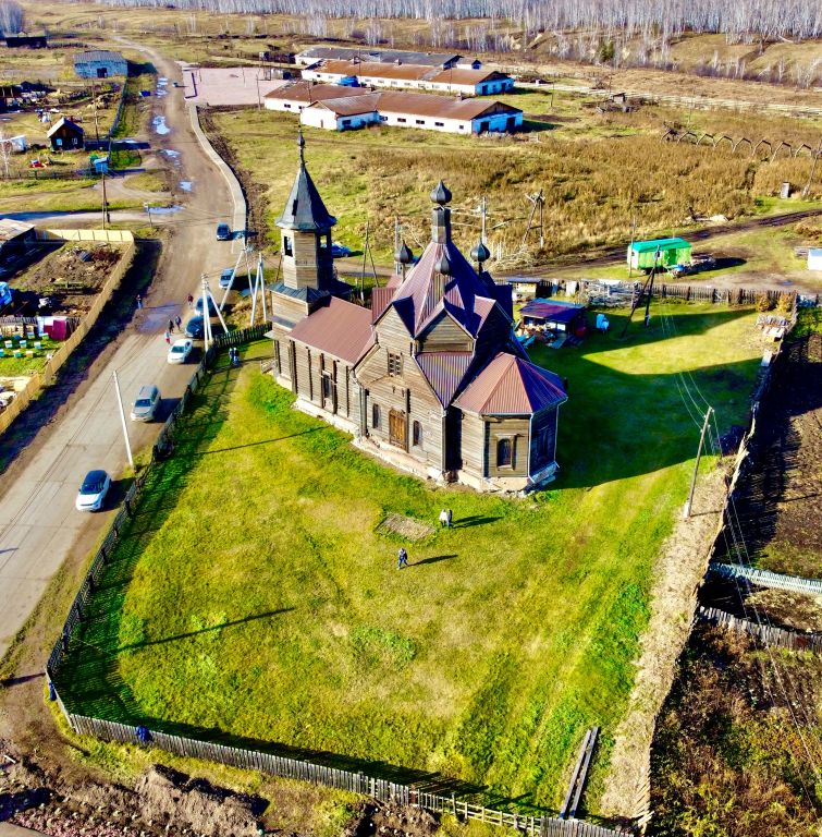 Церковь Параскевы Пятницы, Барабаново (Емельяновский район, Красноярский край). общий вид в ландшафте, Вся территория вид с ЮВ