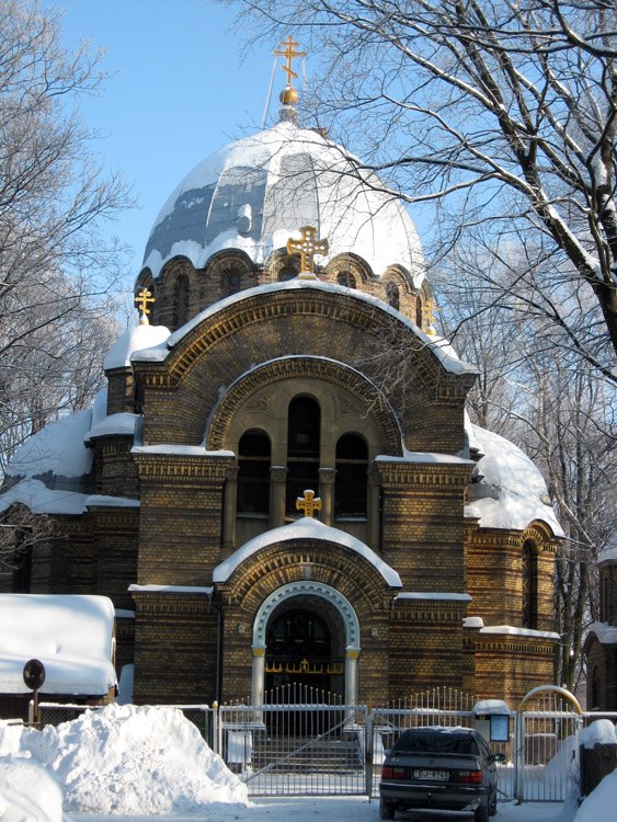 Церковь Покрова Пресвятой Богородицы, Рига (Рига, город, Латвия). фасады, Вид с запада