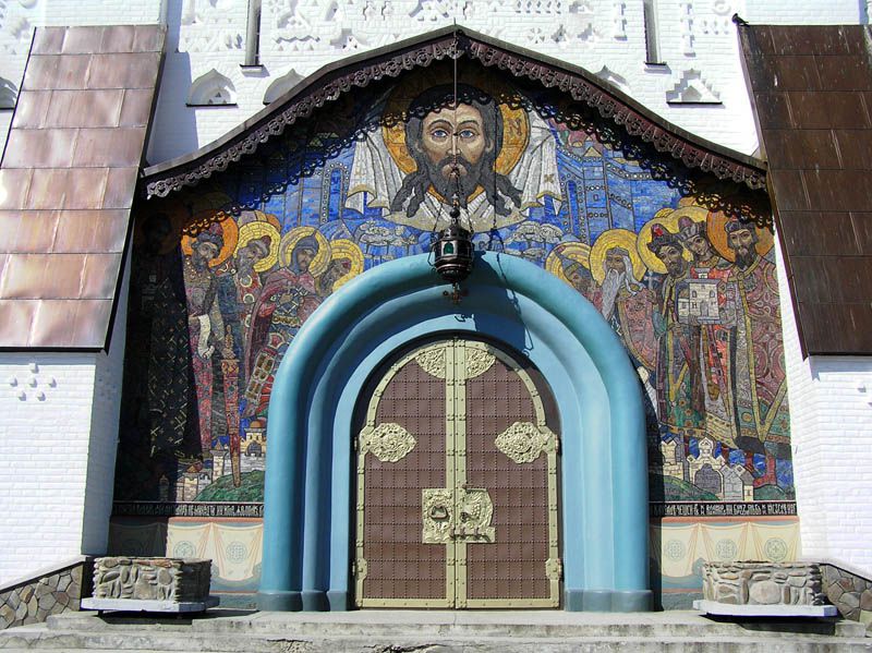 Успенская Почаевская Лавра. Собор Троицы Живоначальной, Почаев (Кременецкий район, Украина, Тернопольская область). архитектурные детали, Панно Н.Рериха