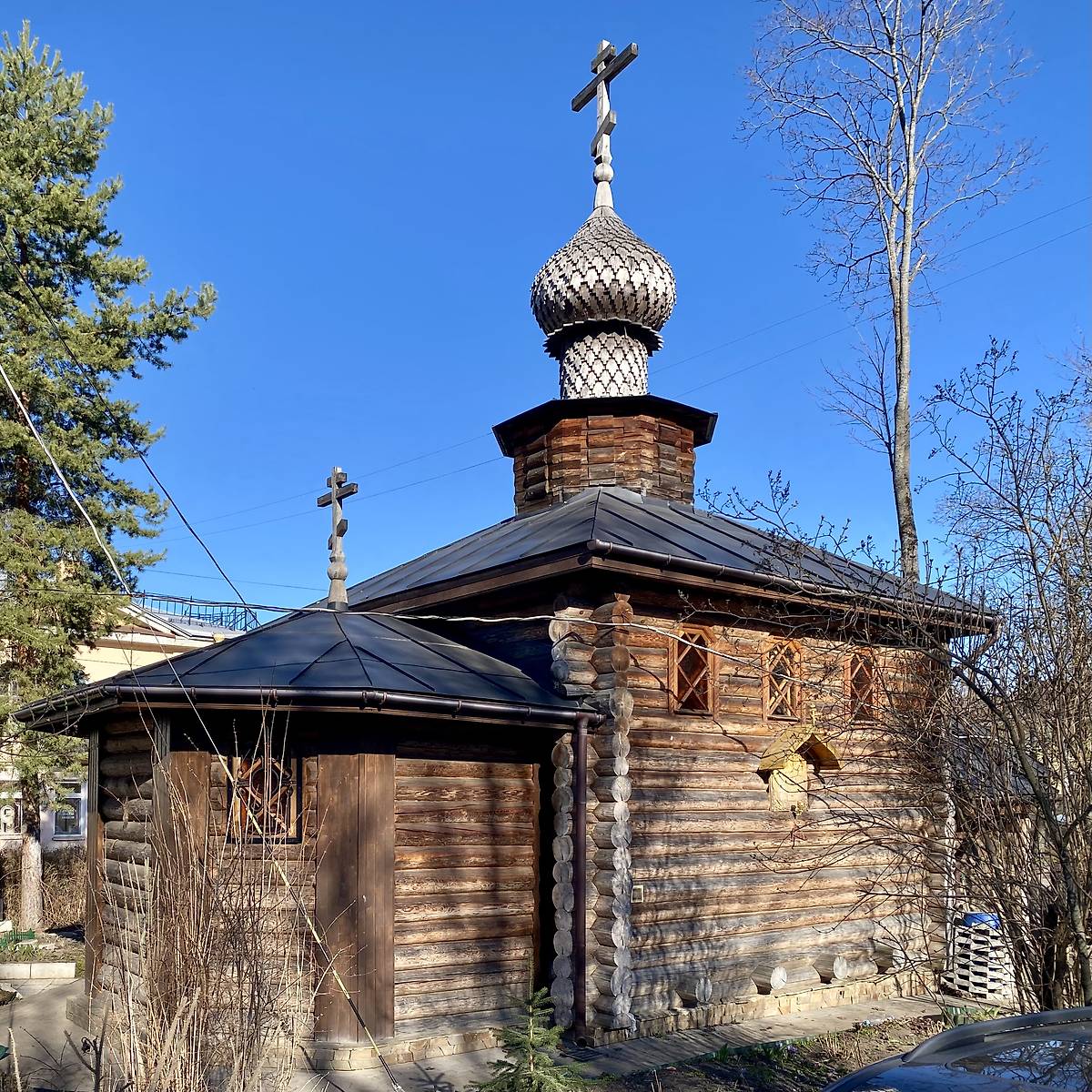 Вид с запада, фасады. Церковь Троицы Живоначальной, Павловск (Санкт-Петербург, Пушкинский район, г. Санкт-Петербург)