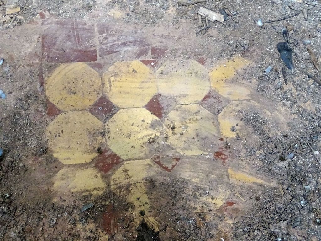 Церковь Покрова Пресвятой Богородицы, Сера (Мышкинский район, Ярославская область). интерьер и убранство, Остатки метлахской плитки