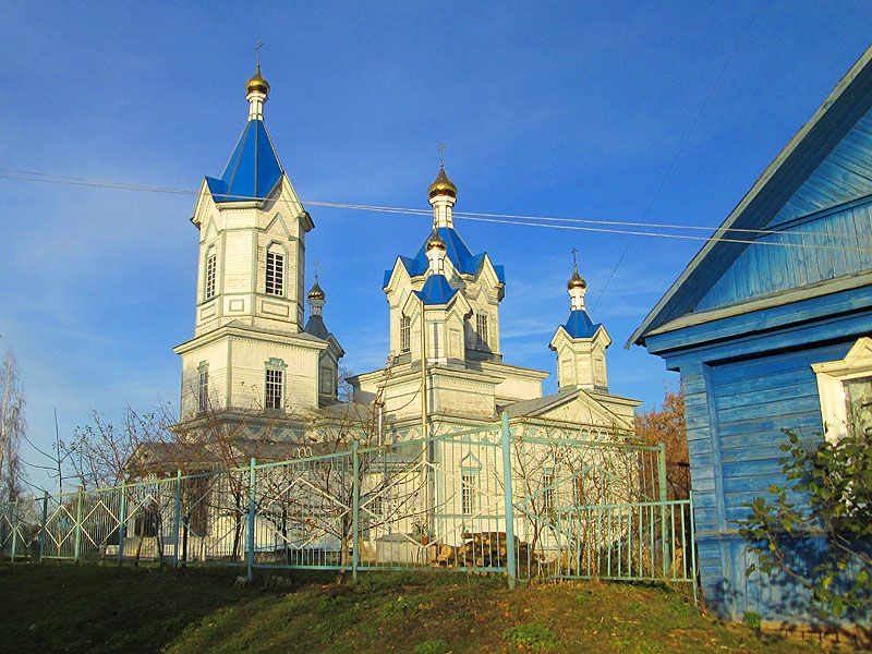 Баклань. Церковь Спаса Преображения. общий вид в ландшафте