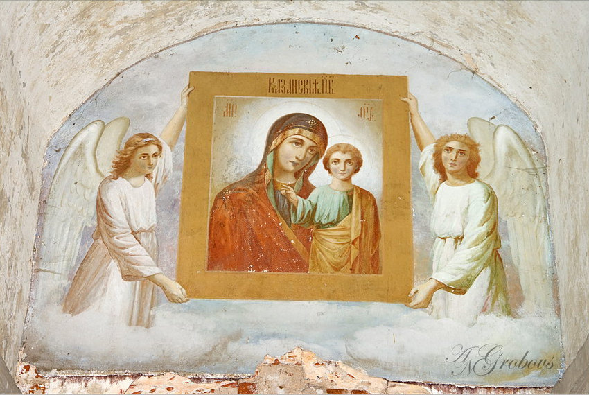 Церковь Казанской иконы Божией Матери, Герцино (Большесельский район, Ярославская область). интерьер и убранство, фрагмент росписи храма