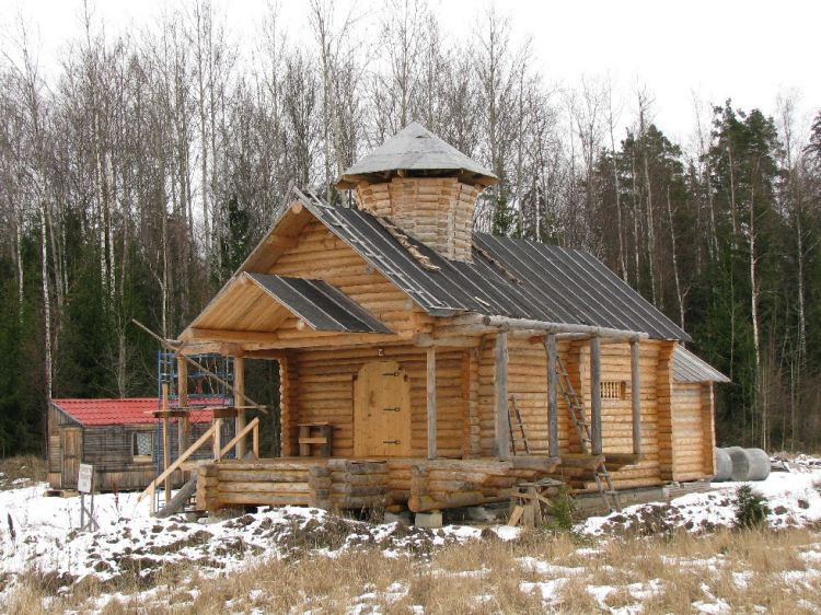 Церковь Серафима Саровского, Чаща (Гатчинский район, Ленинградская область). документальные фотографии, Пока строится