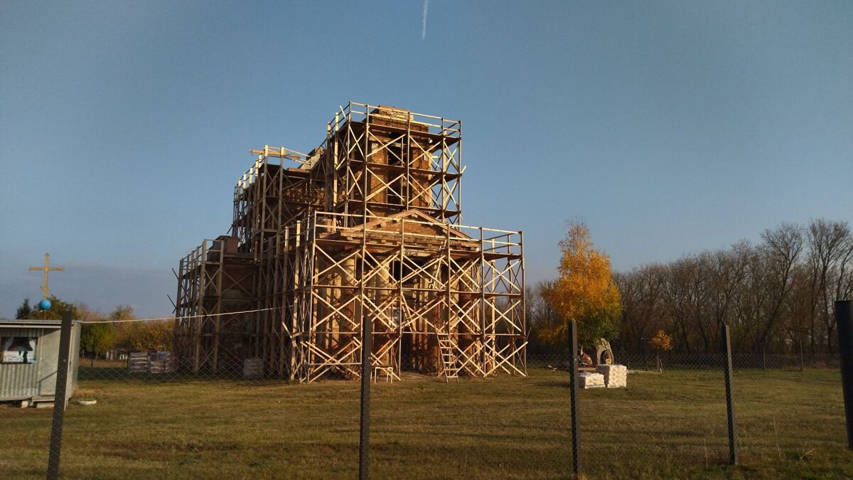 Церковь Богоявления Господня, Пекшево (Рамонский район, Воронежская область). документальные фотографии, Началась реставрация храма.