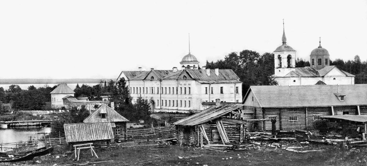 Палеостровский Рождественский монастырь, Палей, остров (Медвежьегорский район, Республика Карелия). архивная фотография, Фото с видом монастыря в 1920-е годы.