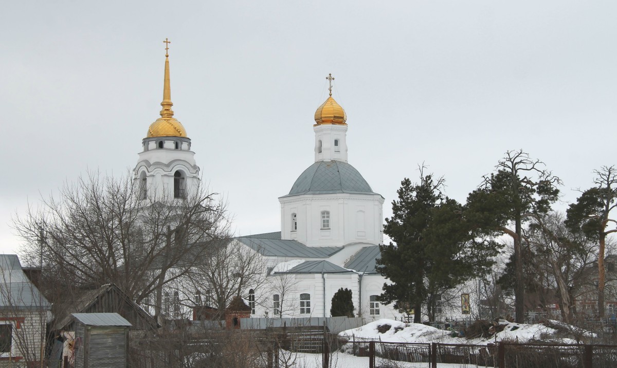 Церковь Троицы Живоначальной, Боровое (Воронеж, город, Воронежская область). фасады, Общий вид в ландшафте