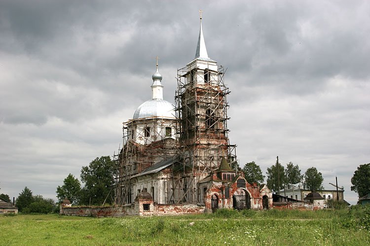 Церковь Сергия Радонежского, Мосейцево (Ростовский район, Ярославская область). общий вид в ландшафте