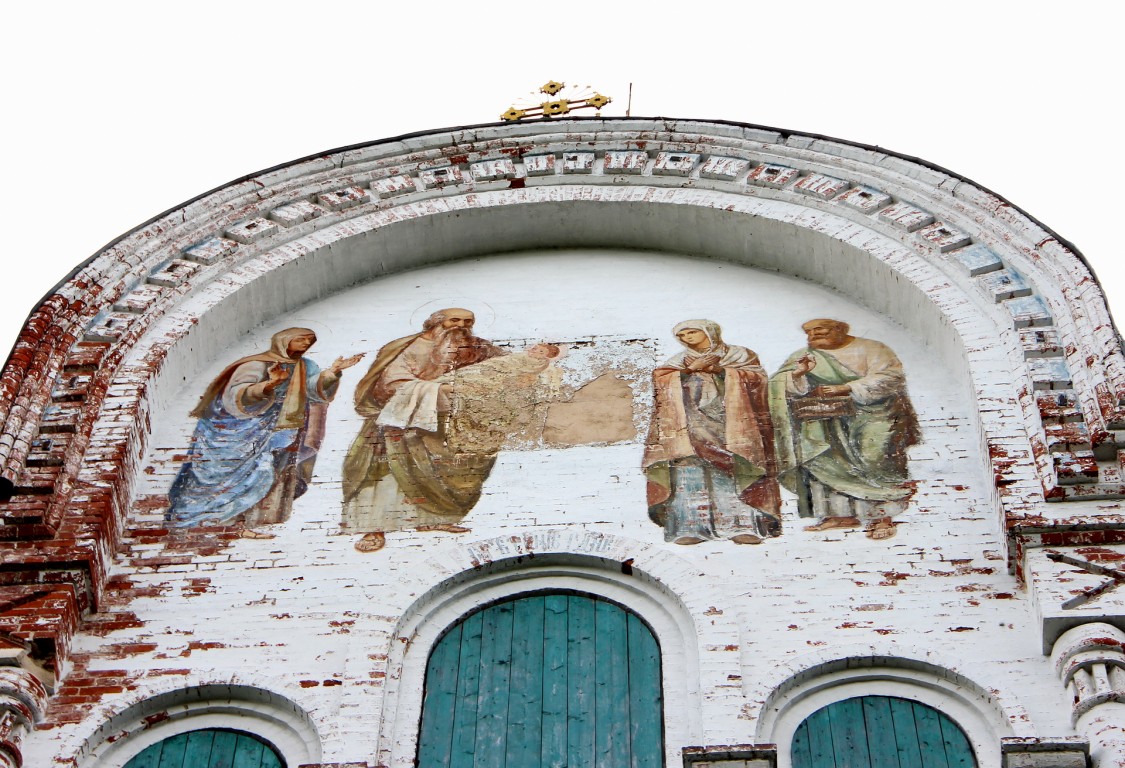 Церковь Троицы Живоначальной, Корляки (Санчурский район, Кировская область). архитектурные детали, Роспись на северной стене холодного храма.