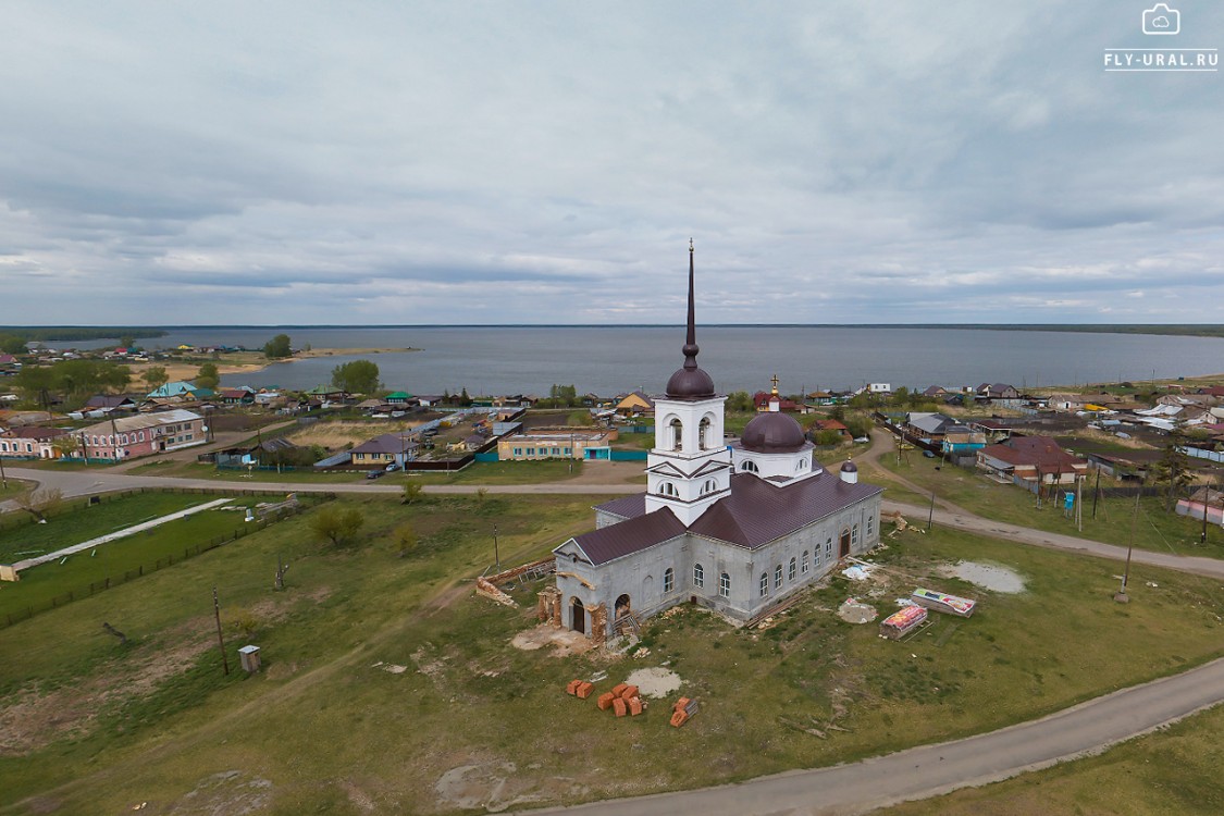 Церковь Илии Пророка, Огневское (Каслинский район, Челябинская область). общий вид в ландшафте