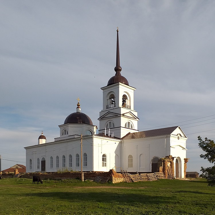 Церковь Илии Пророка, Огневское (Каслинский район, Челябинская область). общий вид в ландшафте, Вид с северо-запада