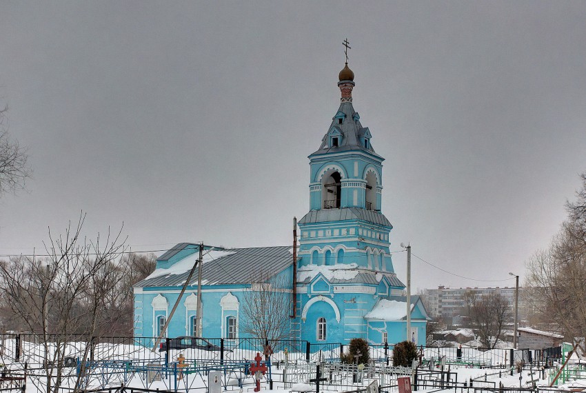 Ситне-Щелканово. Церковь Покрова Пресвятой Богородицы. общий вид в ландшафте