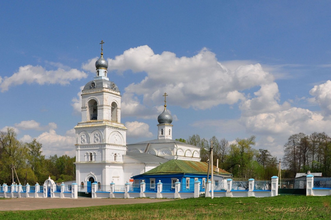 Церковь Покрова Пресвятой Богородицы, Воскресенки (Ступинский городской округ, Московская область). общий вид в ландшафте