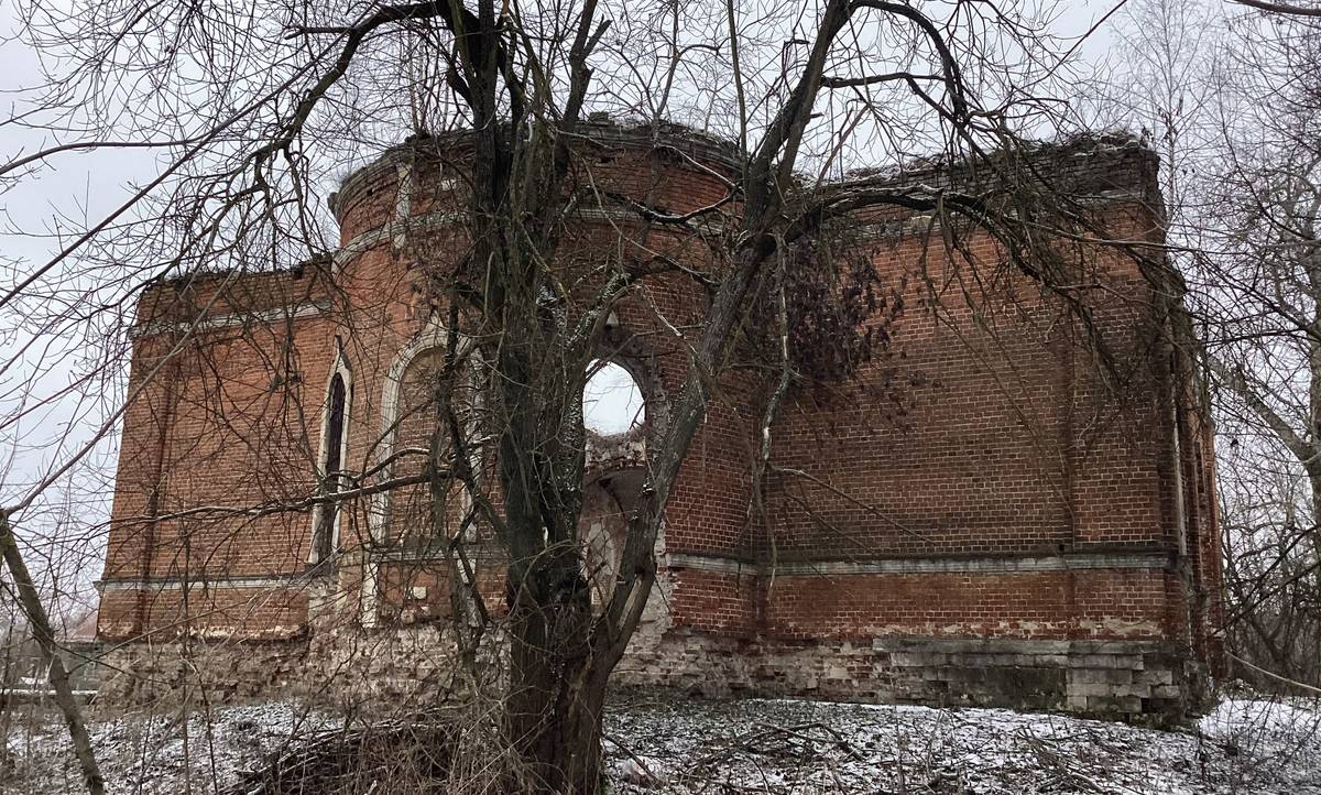 Вид с востока, фасады. Церковь Рождества Христова в Борзецове (старая), Малино (Ступинский городской округ, Московская область)
