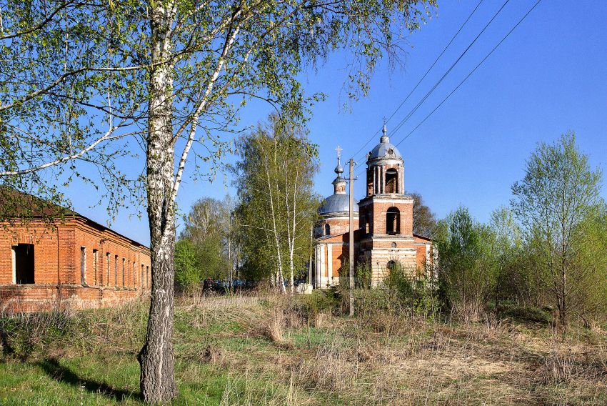 Церковь Покрова Пресвятой Богородицы, Хонятино (Ступинский городской округ, Московская область). общий вид в ландшафте