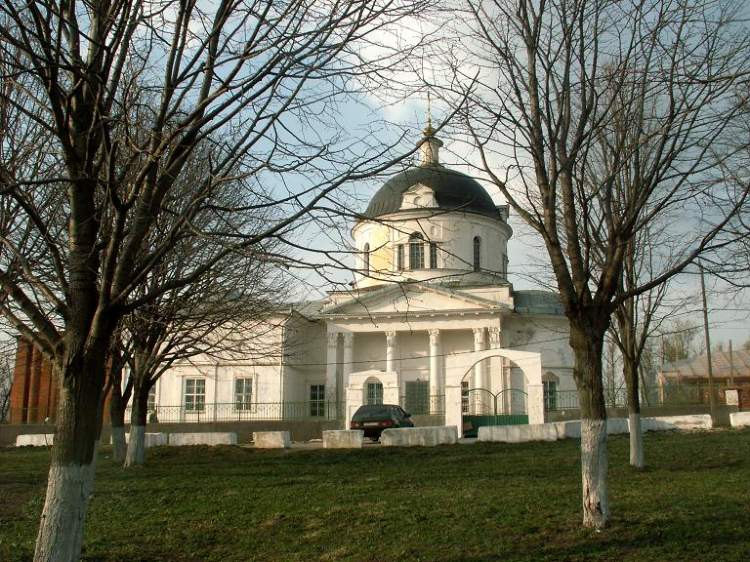 Кафедральный собор Успения Пресвятой Богородицы (новый), Алексин (Алексинский район и пос. Новогуровский, Тульская область). общий вид в ландшафте