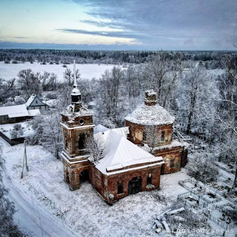 Церковь Казанской иконы Божией Матери, Котельниково (Калининский район, Тверская область). общий вид в ландшафте