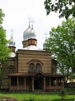 Екабпилсский Свято-Духов мужской монастырь. Церковь Сошествия Святого Духа, Западный фасад<br>, Екабпилс, Екабпилсский край, Латвия