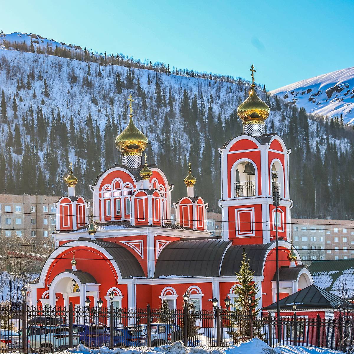 фасады. Церковь Спаса Нерукотворного Образа, Кировск (Кировск, город, Мурманская область)