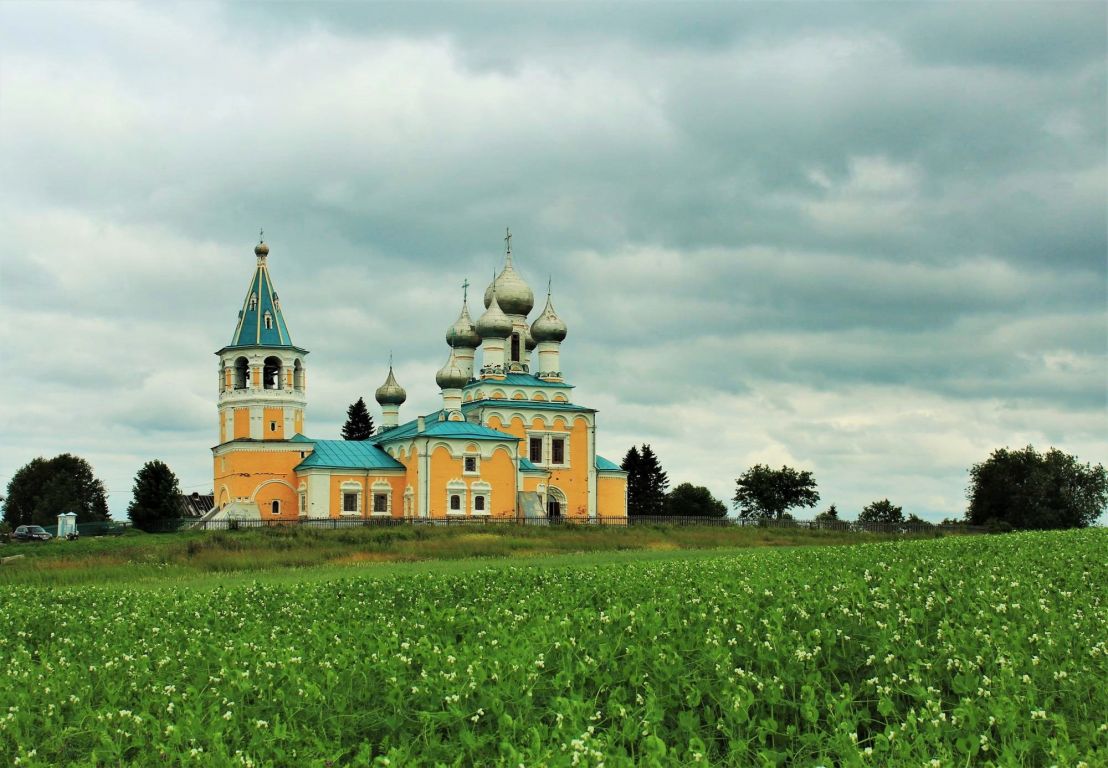 Церковь Воскресения Христова, Хетка (Верхние Матигоры) (Холмогорский район, Архангельская область). общий вид в ландшафте
