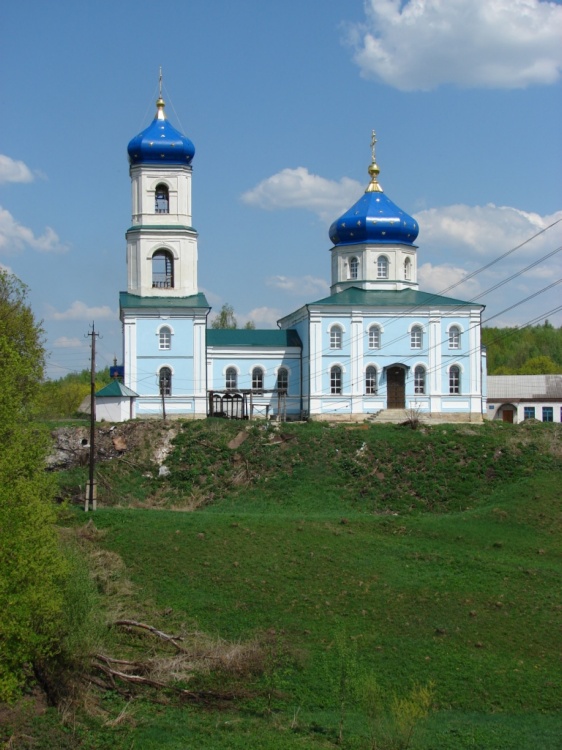 Церковь Покрова Пресвятой Богородицы, Спасское (Салтыки) (Орловский район, Орловская область). общий вид в ландшафте