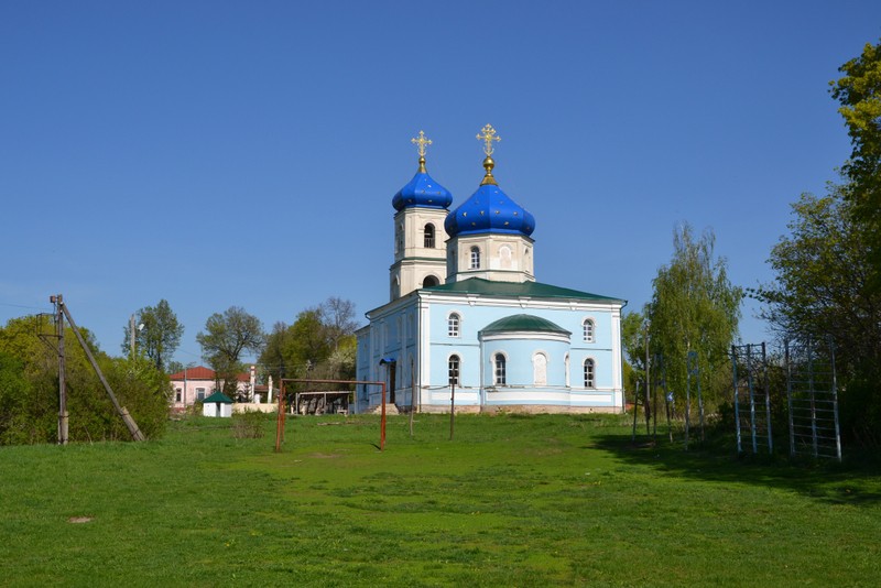 Спасское (Салтыки). Церковь Покрова Пресвятой Богородицы. общий вид в ландшафте