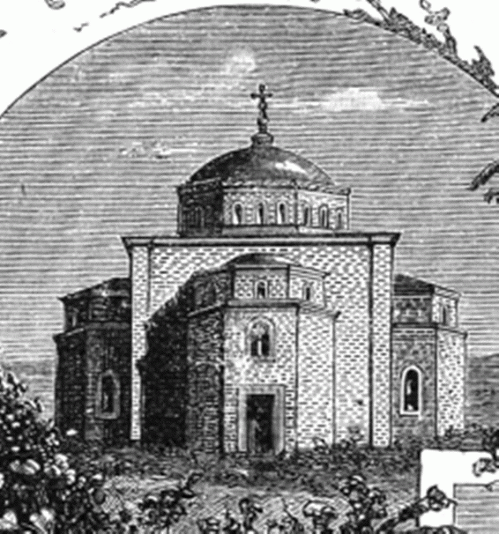 Елеонский Спасо-Вознесенский женский монастырь, Иерусалим - Масличная гора (Израиль, Прочие страны). архивная фотография, Рис. из журнала 