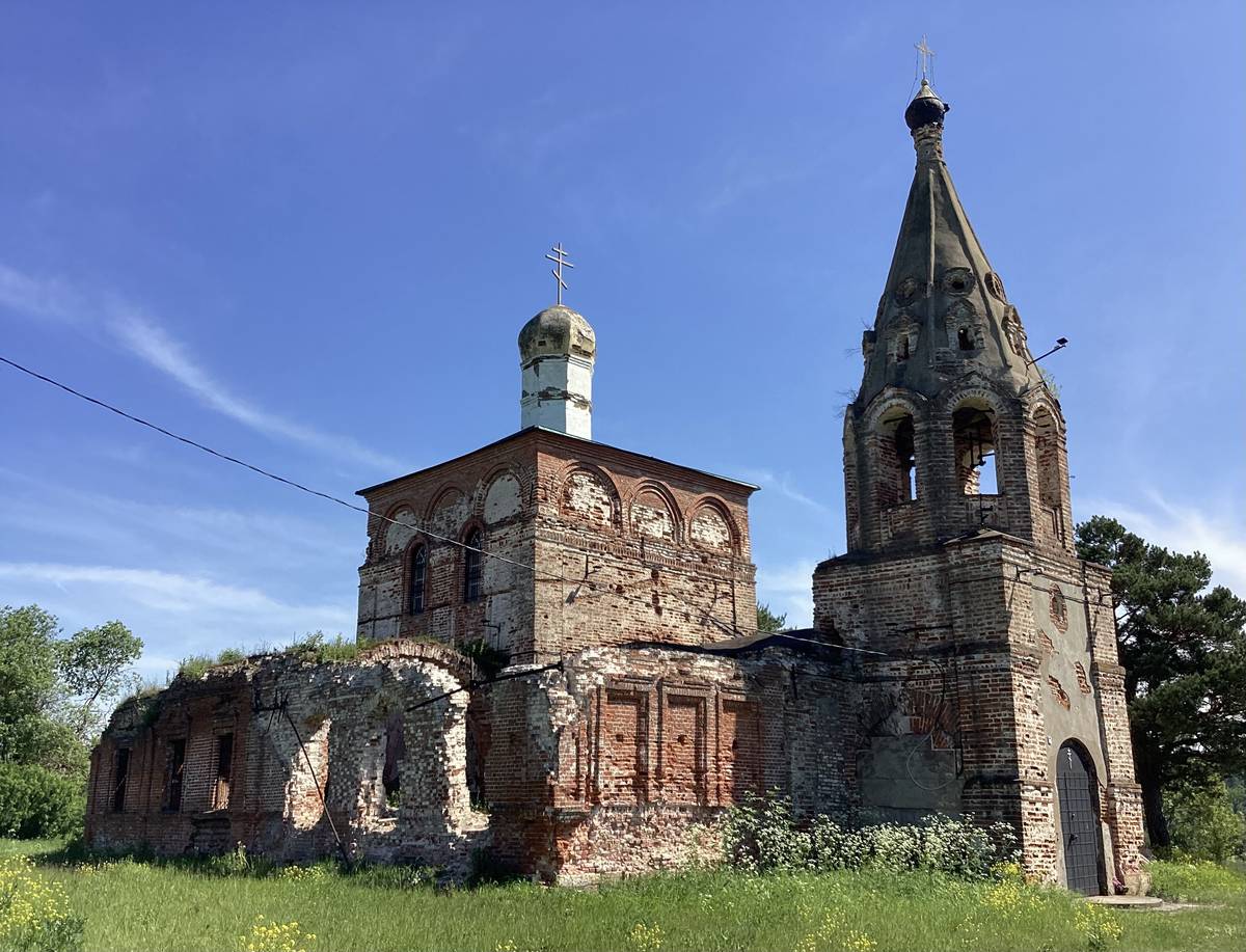 Вид с северо-запада, фасады. Церковь Михаила Архангела, Нехорошево, урочище (Серпуховский городской округ и гг. Протвино, Пущино, Московская область)
