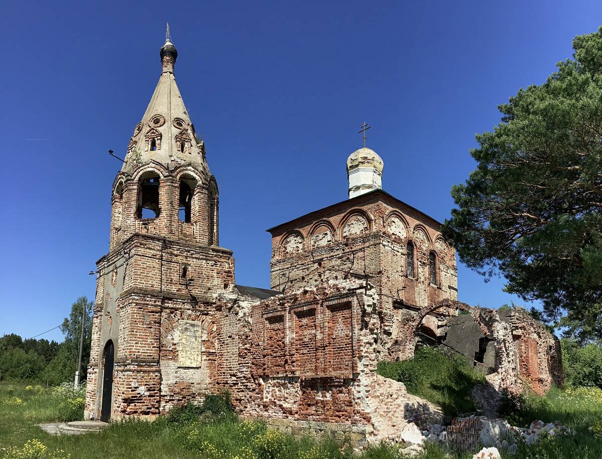 Вид с юго-запада, фасады. Церковь Михаила Архангела, Нехорошево, урочище (Серпуховский городской округ и гг. Протвино, Пущино, Московская область)