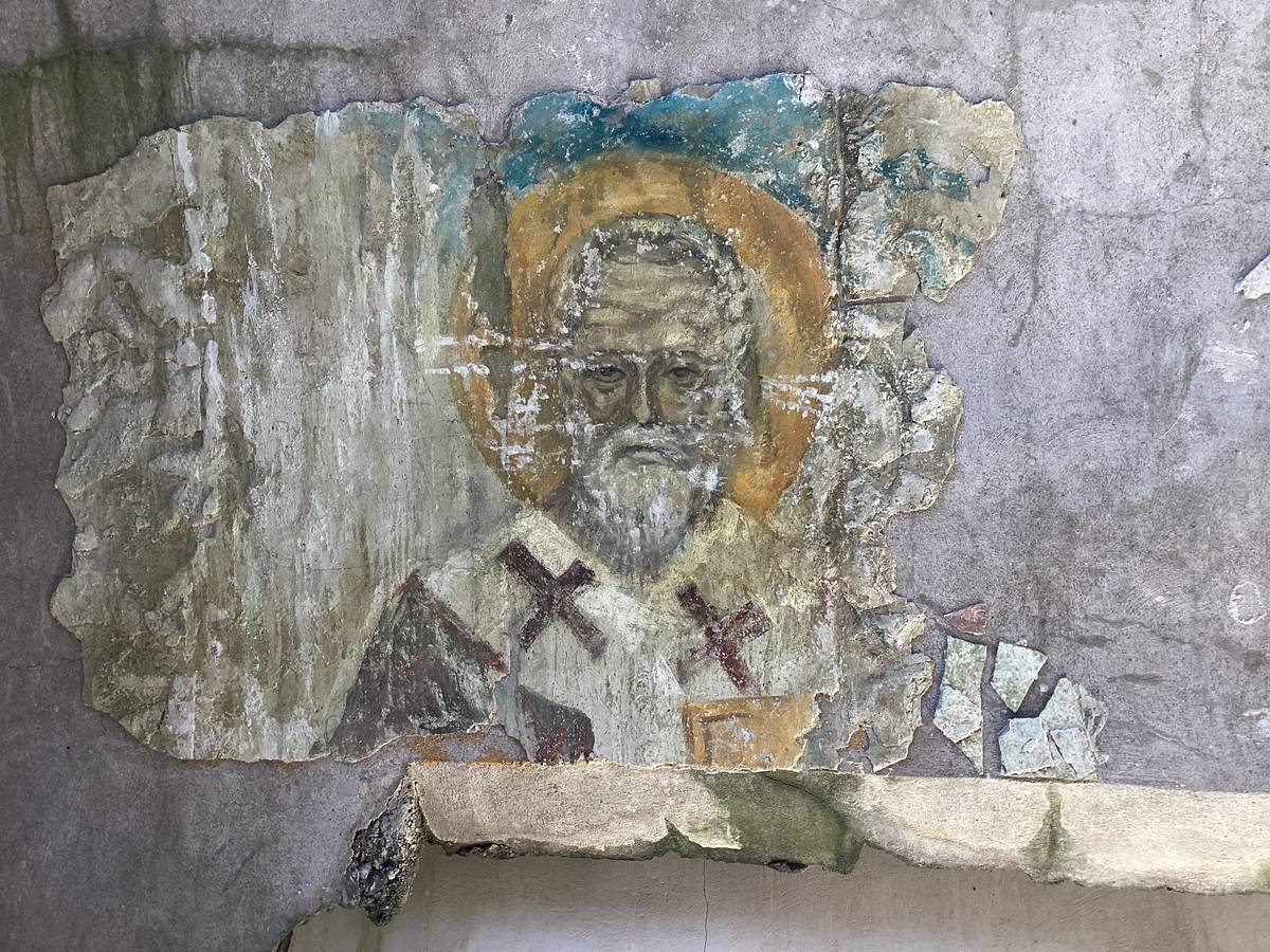 Фрагменты живописи в южном приделе, дополнительная информация. Церковь Михаила Архангела, Нехорошево, урочище (Серпуховский городской округ и гг. Протвино, Пущино, Московская область)