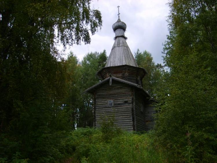Муезерский Троицкий монастырь. Церковь Николая Чудотворца, Троица, остров (Беломорский район, Республика Карелия). общий вид в ландшафте, 		      