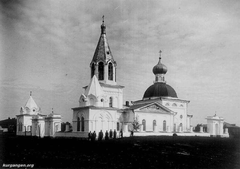 Церковь Космы и Дамиана, Ключевское (Ключи) (Далматовский район, Курганская область). архивная фотография, Юго-западный вид, 1924 г. фото с http://www.kurgangen.ru/photos/displayimage.php?album=toprated&cat=7&pos=61