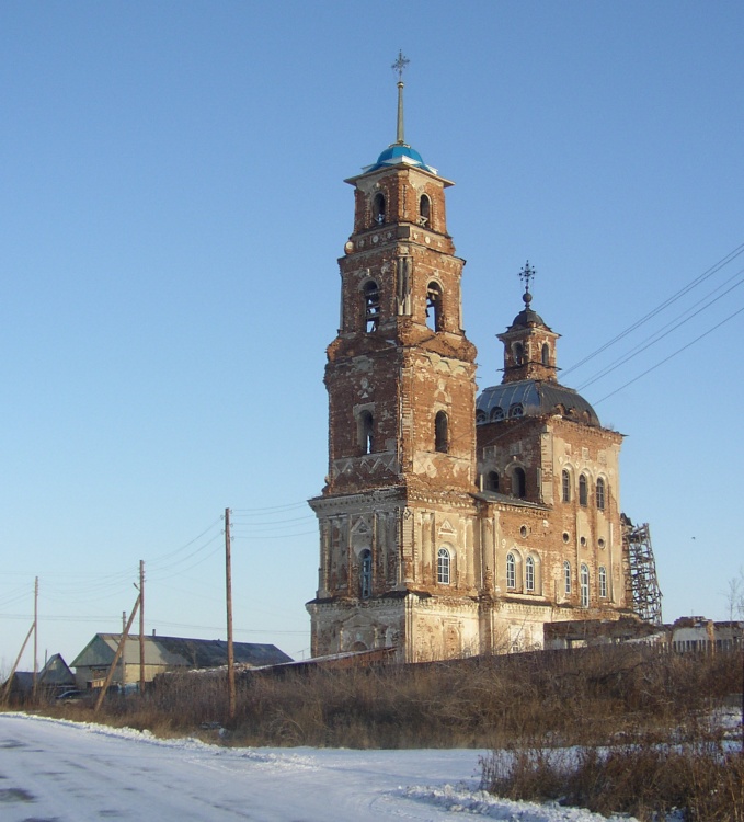 Церковь Преображения Господня, Батурино (Шадринский район и г. Шадринск, Курганская область). общий вид в ландшафте