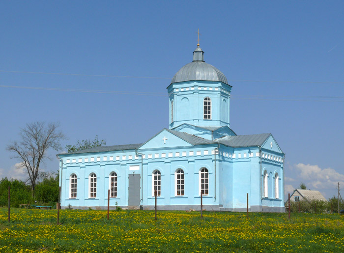 Церковь Покрова Пресвятой Богородицы, Горки (Новоусманский район, Воронежская область). общий вид в ландшафте