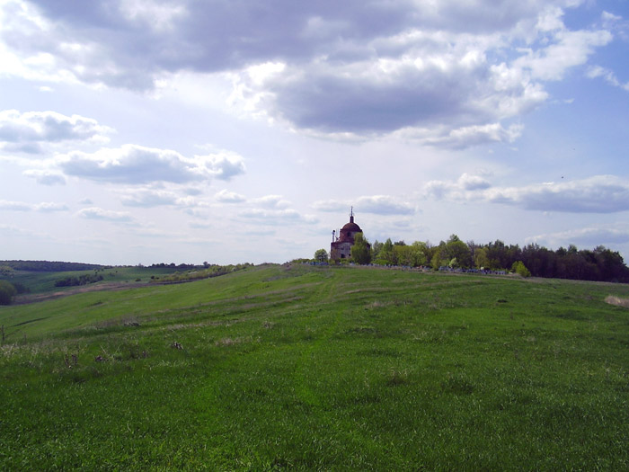 Церковь Покрова Пресвятой Богородицы, Пады (Панинский район, Воронежская область). общий вид в ландшафте