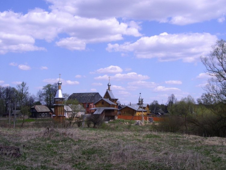 Церковь Смоленской иконы Божией Матери, Тёмкино, село (Тёмкинский район, Смоленская область). общий вид в ландшафте, вид с юго-запада