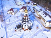 Церковь Алексия, митрополита Московского, Вид с юго-запада, фото с квадрокоптера<br>, Топорково, Сергиево-Посадский городской округ, Московская область