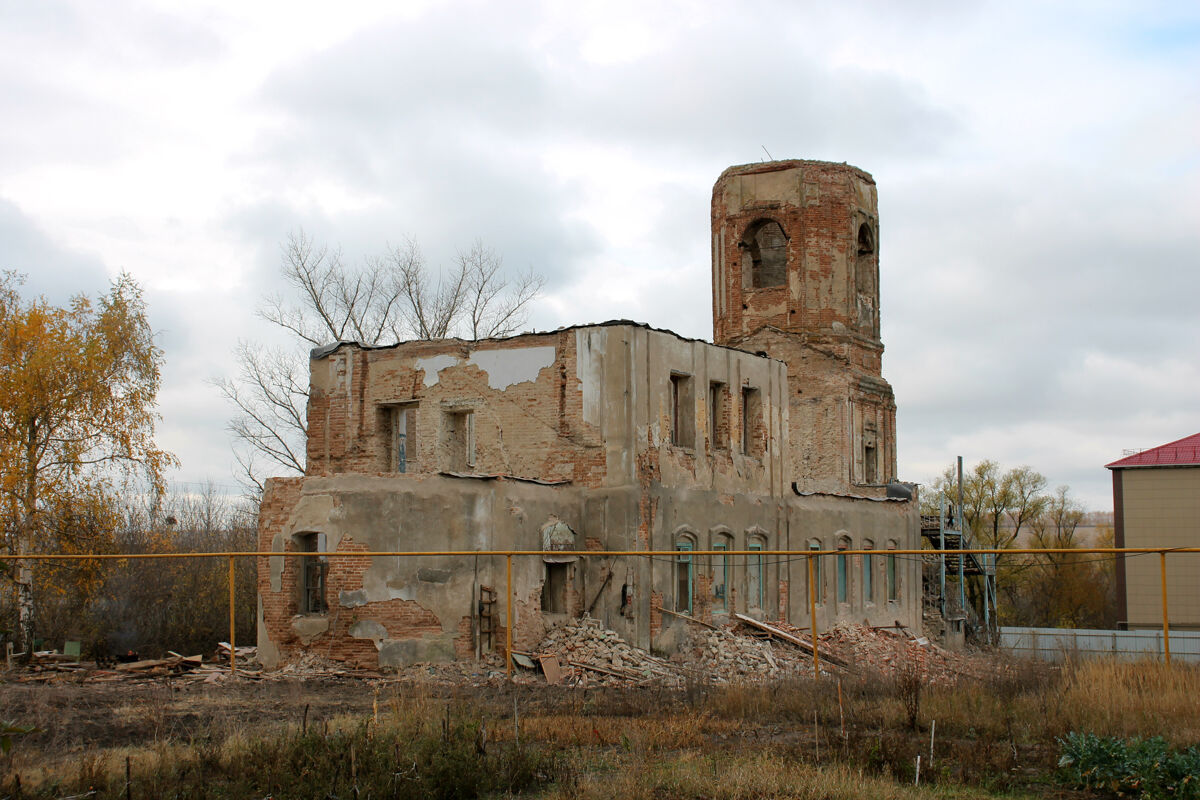 Церковь Покрова Пресвятой Богородицы, Горожанка (Рамонский район, Воронежская область). фасады, Начата реставрация храма 