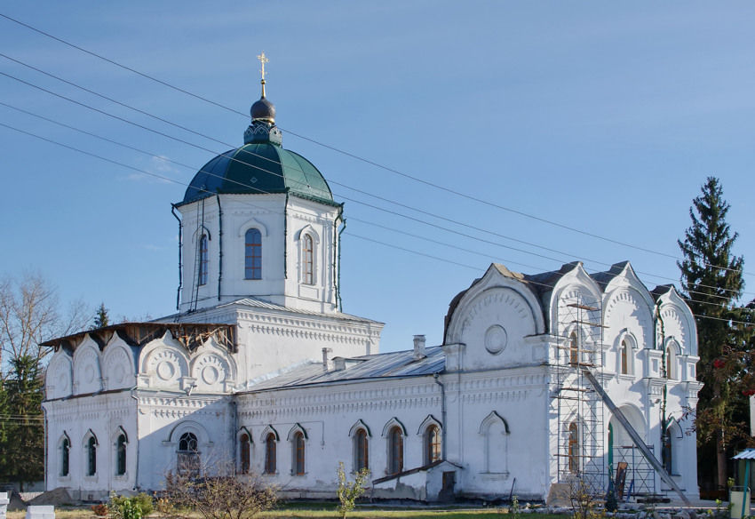 Толшевский Спасо-Преображенский женский монастырь. Собор Преображения Господня, Толши (Воронеж, город, Воронежская область). общий вид в ландшафте
