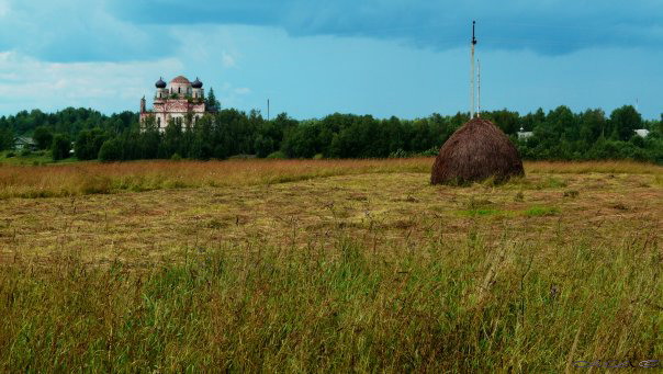 Церковь Флора и Лавра, Кумзеро (Харовский район, Вологодская область). общий вид в ландшафте