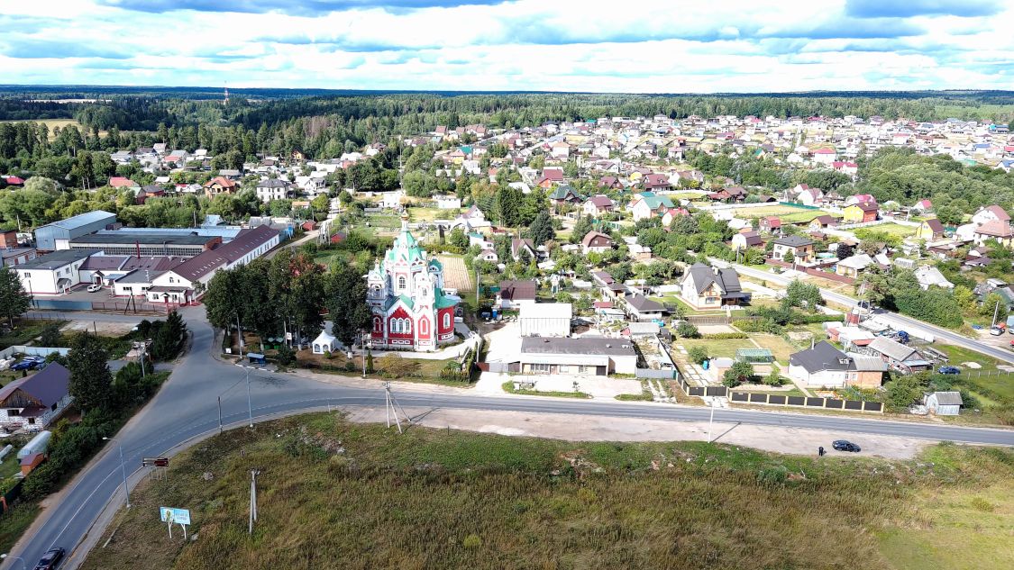 Глебово. Церковь Казанской иконы Божией Матери. общий вид в ландшафте