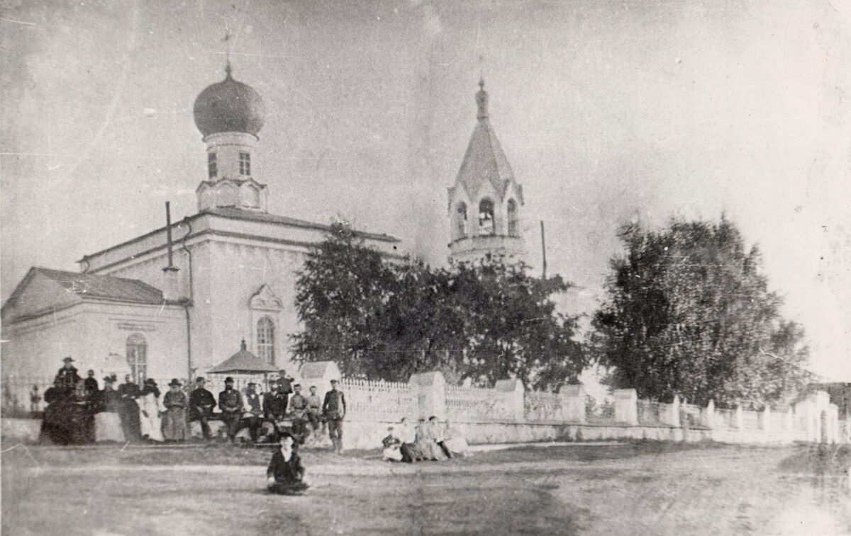 Минцы. Церковь Георгия Победоносца. архивная фотография, Фото 1914 года из частного архива