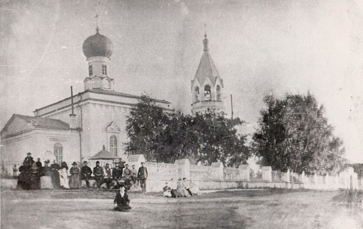 Церковь Георгия Победоносца, Минцы (Хвойнинский район, Новгородская область). архивная фотография, Фото 1914 года из частного архива