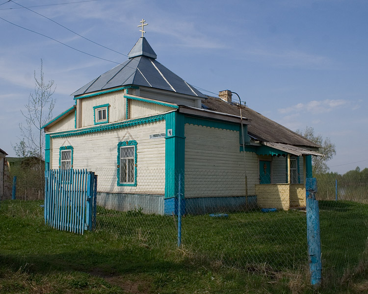 Мшага-Воскресенская. Церковь Николая Чудотворца. общий вид в ландшафте