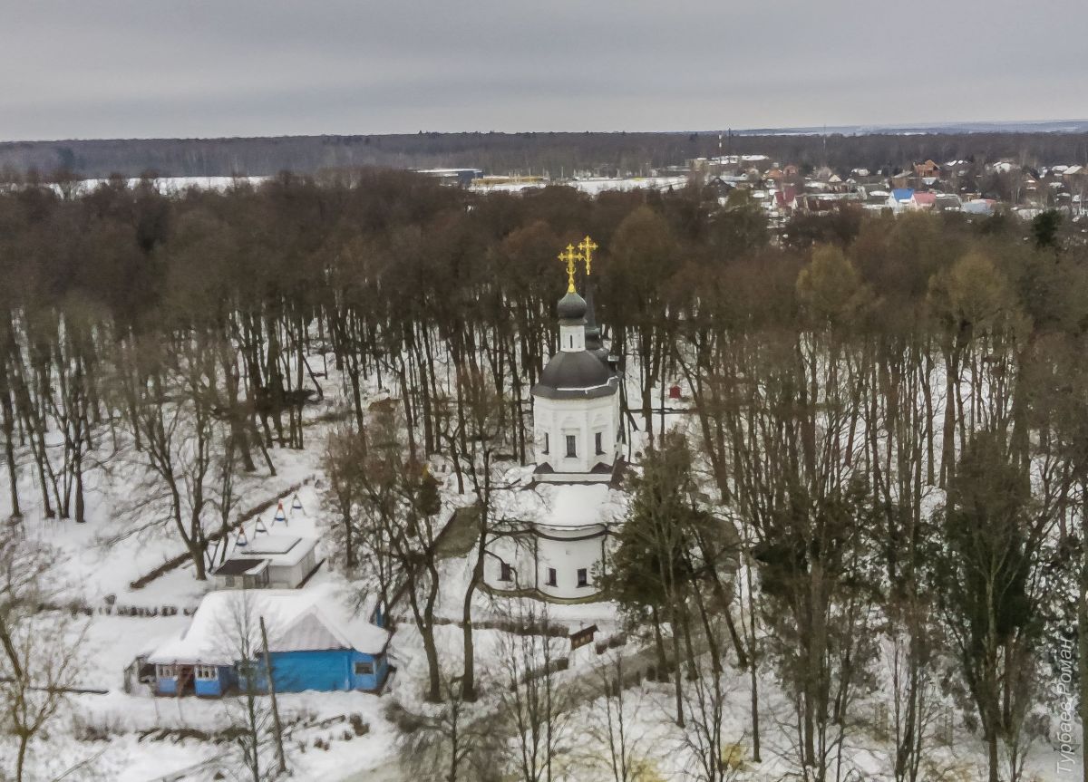 Церковь Рождества Пресвятой Богородицы, Васькино (Чеховский городской округ, Московская область). общий вид в ландшафте, Вид с востока