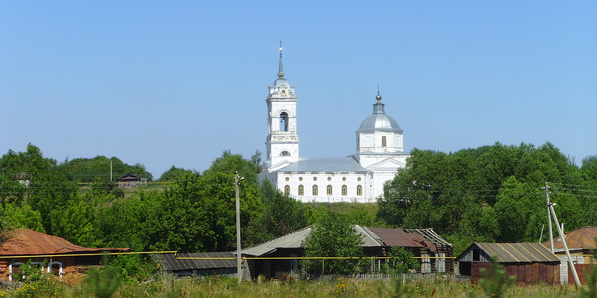 Церковь Казанской иконы Божией Матери, Богородское (Сергачский район, Нижегородская область). общий вид в ландшафте