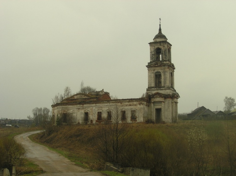 Церковь Троицы Живоначальной, Борисово Поле (Вадский район, Нижегородская область). общий вид в ландшафте