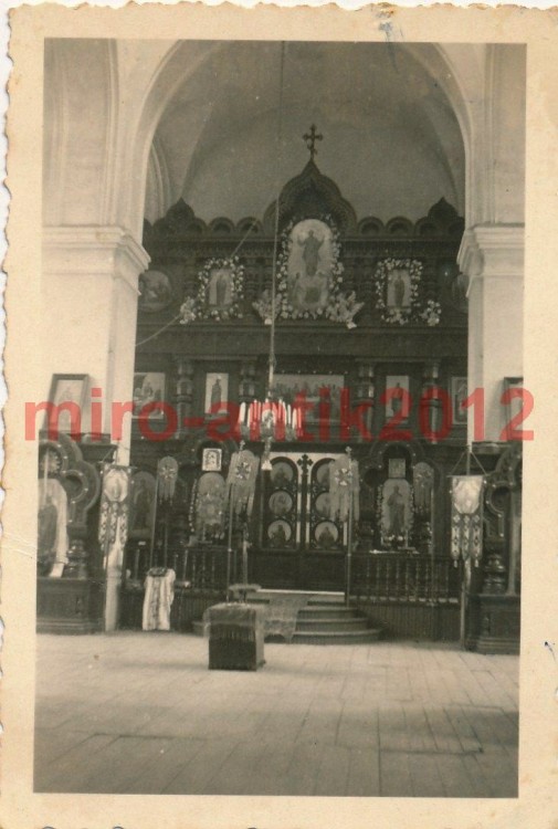 Церковь Симеона Столпника, Каменец (Каменецкий район, Беларусь, Брестская область). архивная фотография, Интерьер храма. Фото 1941 г. с аукциона e-bay.de